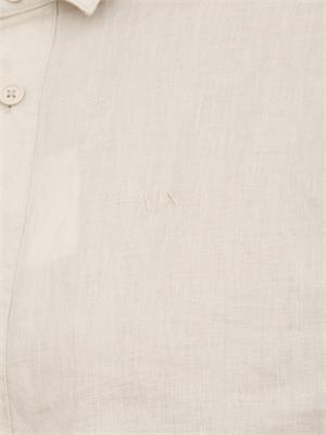 Camicia Armani Exchange uomo in lino beige in UOMO