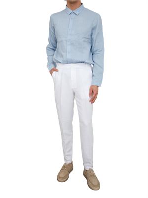 Camicia Armani Exchange uomo in lino celeste in UOMO