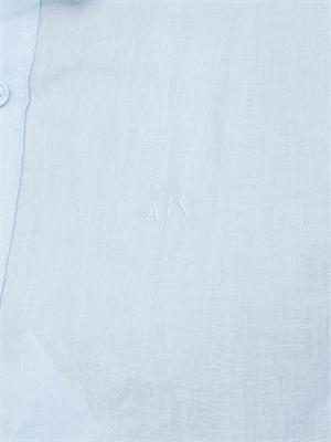 Camicia Armani Exchange uomo in lino celeste in UOMO