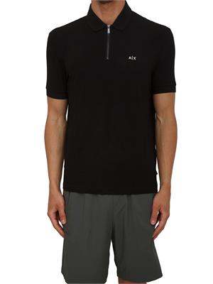 Polo uomo Armani Exchange in viscosa nera in UOMO