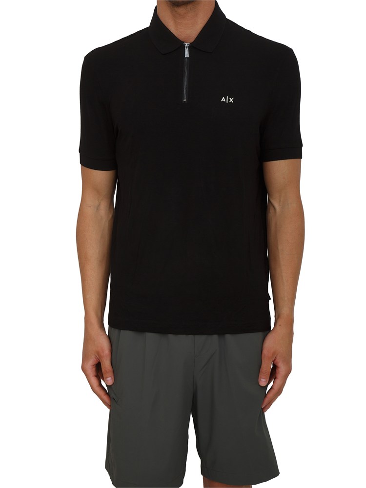 Polo uomo Armani Exchange in viscosa nera