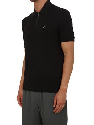 Polo uomo Armani Exchange in viscosa nera in UOMO