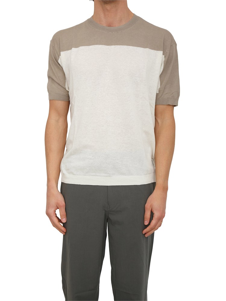 Maglia Armani Exchange uomo in cotone e lino panna