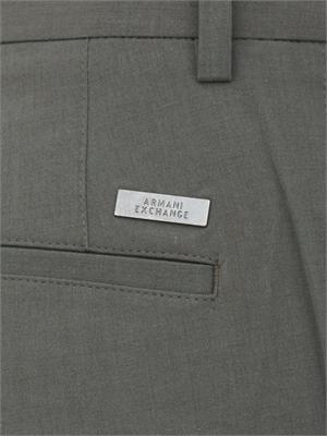 Pantaloni Armani Exchange uomo in viscosa e lana verdi in UOMO