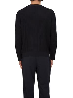 Maglia Armani Exchange in cotone blu lavorato all over in UOMO