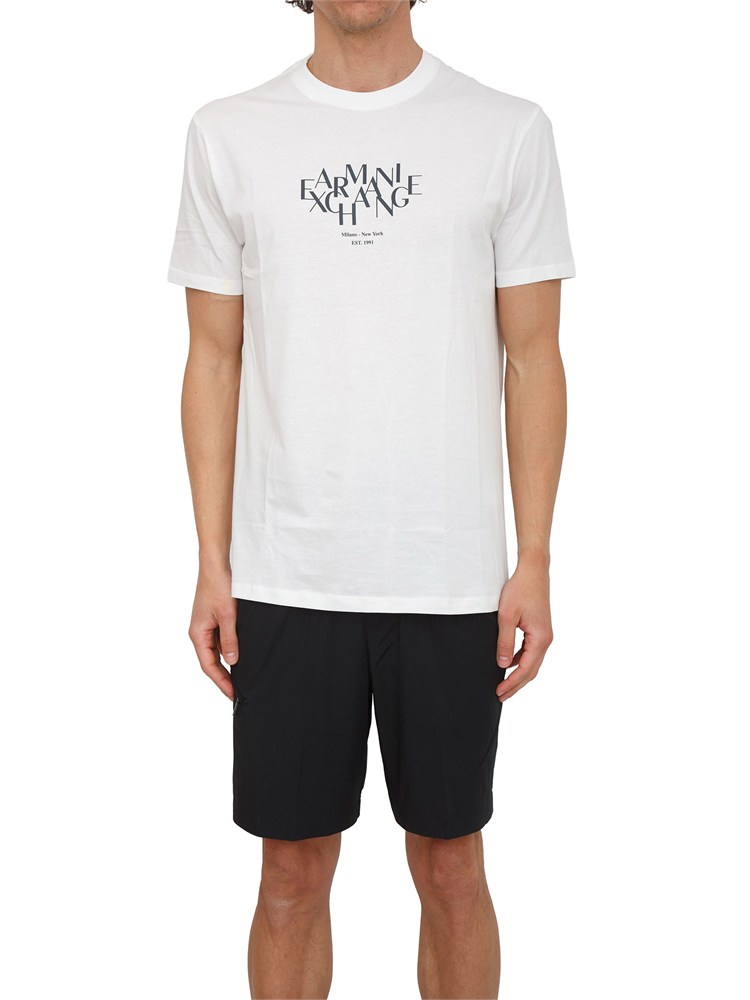 T-shirt uomo Armani Exchange in cotone bianco