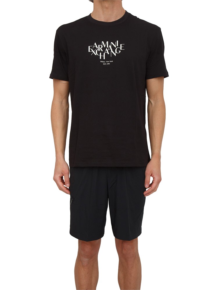 T-shirt uomo Armani Exchange in cotone nero