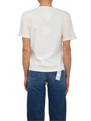 T-shirt Liu Jo donna in cotone bianco con logo e strass in DONNA