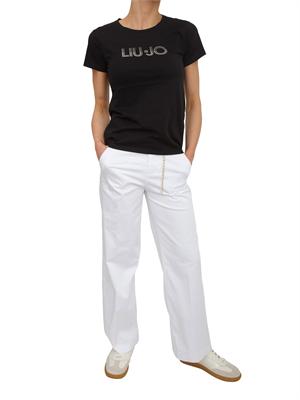 T-shirt nera Liu Jo donna in jersey di cotone in DONNA