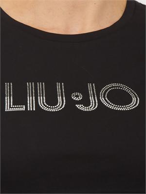 T-shirt nera Liu Jo donna in jersey di cotone in DONNA