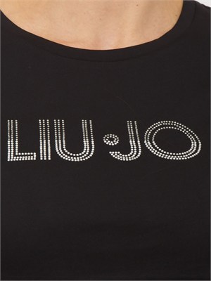 T-shirt nera Liu Jo donna in jersey di cotone in DONNA