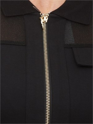 Abito Liu Jo in jersey nero con zip dorata e tasche in DONNA