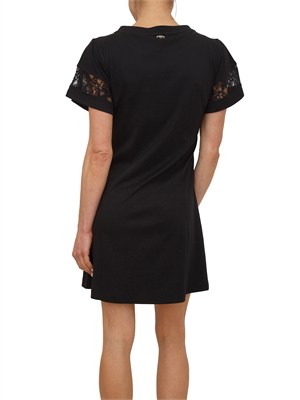 Abito Liu Jo in jersey nero maniche pizzo in DONNA