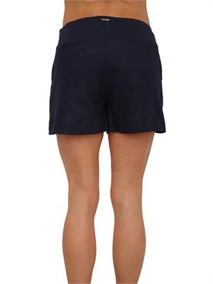 TWIN-SET Shorts Twinset in lino e viscosa blu con ricamo in DONNA