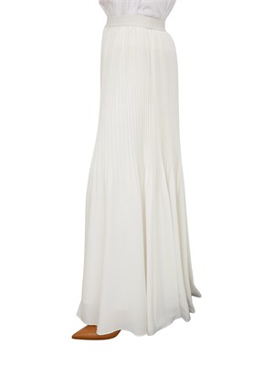 TWIN-SET Gonna lunga Twinset in crêpe de Chine plissÉ bianca in DONNA