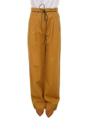 TWIN-SET Pantaloni Twinset in gabardina senape in DONNA