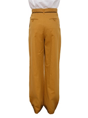 TWIN-SET Pantaloni Twinset in gabardina senape in DONNA