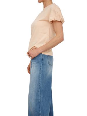 TWIN-SET T-shirt Twinset in puro cotone rosa maniche palloncino in DONNA