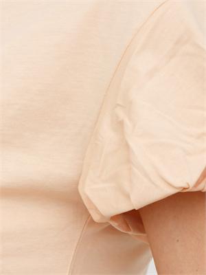 TWIN-SET T-shirt Twinset in puro cotone rosa maniche palloncino in DONNA