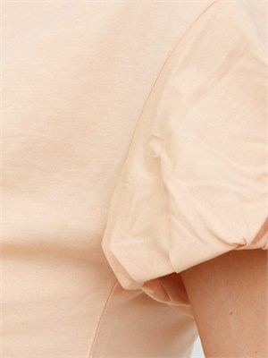 TWIN-SET T-shirt Twinset in puro cotone rosa maniche palloncino in DONNA