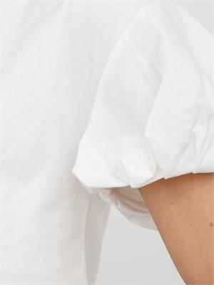 TWIN-SET T-shirt Twinset in puro cotone bianco maniche palloncino in DONNA