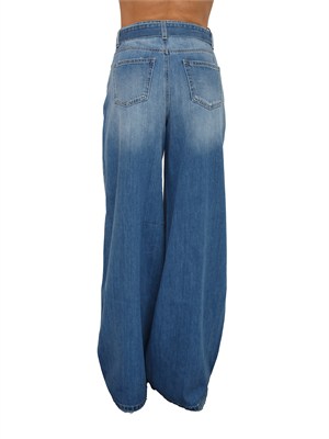 TWIN-SET Jeans Twinset in denim di cotone blu medio con cintura in DONNA