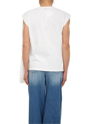 TWIN-SET T-shirt Twinset in cotone bianca con fiocco spalla in DONNA