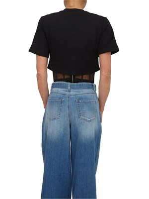 TWIN-SET T-shirt Twinset in cotone nero con bustier in DONNA