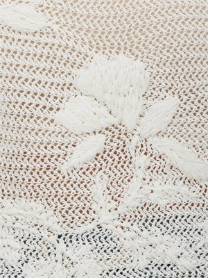 TWIN-SET Maglia Twinset in misto cotone bianco panna a rete in DONNA