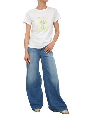 TWIN-SET T-shirt Twinset in cotone bianco con stampa in DONNA
