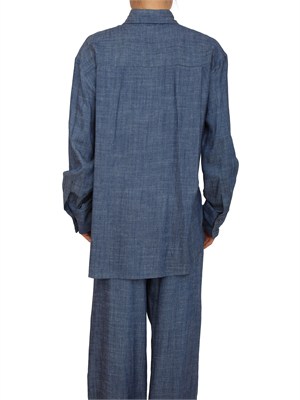 Camicia Peuterey in denim di lyocell e lino blu in DONNA