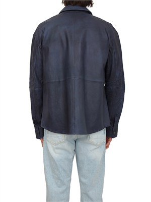 Camicia giacca Peuterey uomo in pelle blu in UOMO