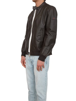 Giubbino bomber Peuterey uomo in pelle marrone in UOMO