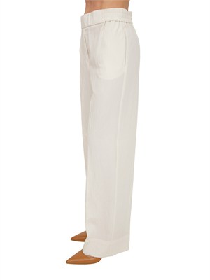 Pantaloni Angolo Emme Marella in viscosa avorio in DONNA