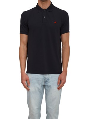 Polo Peuterey uomo in piquet di nylon blu in UOMO