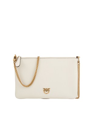 Pochette piatta Pinko in pelle bianco panna in DONNA