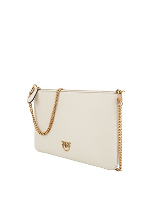 Pochette piatta Pinko in pelle bianco panna in DONNA