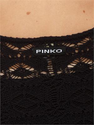 Abito Juncus Pinko in crochet nero con sottoveste in DONNA