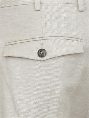 Pantaloni PT Torino in misto lana e lino beige in UOMO