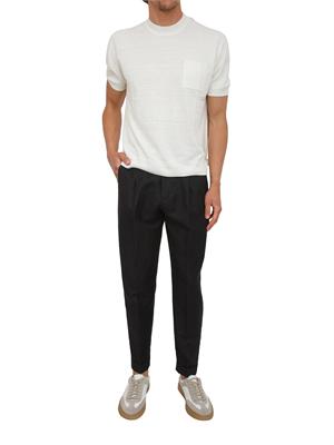 Pantaloni neri PT Torino in misto lana e lino in UOMO