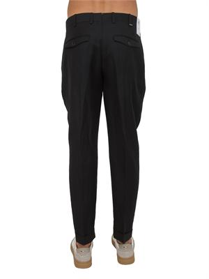 Pantaloni neri PT Torino in misto lana e lino in UOMO