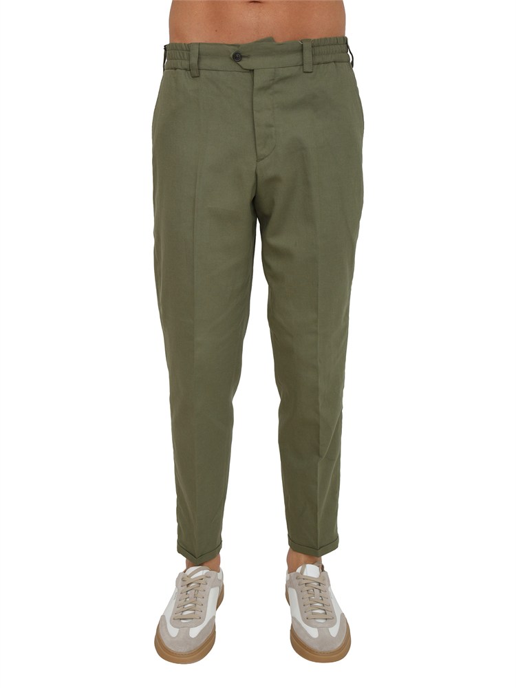 Pantaloni verdi PT Torino in cotone e seta