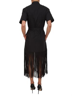 Abito texano Avigliano Pinko in cotone nero con frange in DONNA