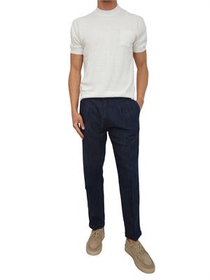 Jeans Lord PT Torino in denim di cotone e lino blu in UOMO