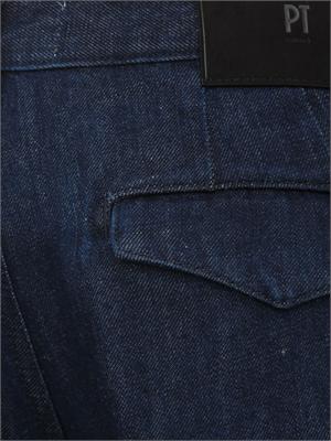 Jeans Lord PT Torino in denim di cotone e lino blu in UOMO
