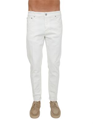 Jeans bianco PT Torino in bull stretch di cotone in UOMO