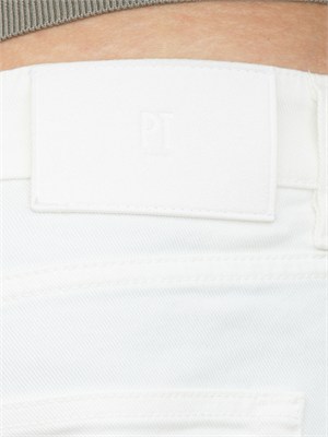 Jeans bianco PT Torino in bull stretch di cotone in UOMO