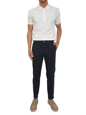 Pantaloni chino PT Torino in gabardina stretch blu in UOMO