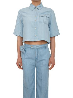 Camicia boxy Blugirl in denim lyocell blu chiaro in DONNA