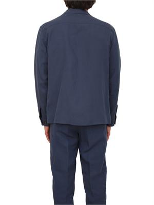 Giacca camicia Eleventy uomo in lino e cotone blu in UOMO